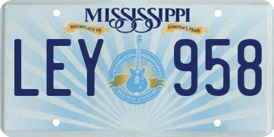 MS license plate LEY958