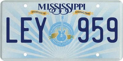 MS license plate LEY959