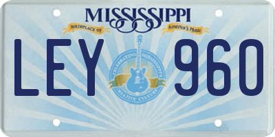 MS license plate LEY960