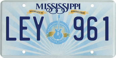 MS license plate LEY961