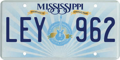 MS license plate LEY962