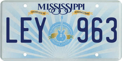 MS license plate LEY963