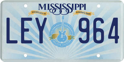 MS license plate LEY964