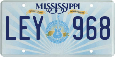 MS license plate LEY968