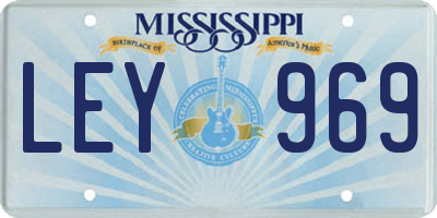 MS license plate LEY969