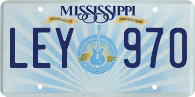 MS license plate LEY970