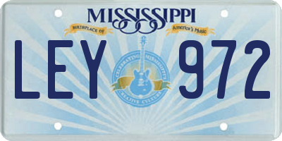 MS license plate LEY972