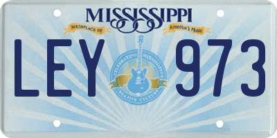 MS license plate LEY973