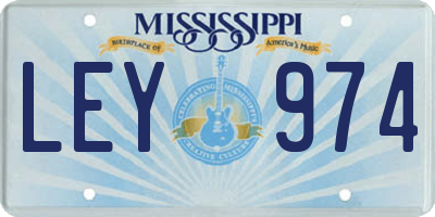 MS license plate LEY974