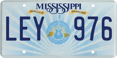 MS license plate LEY976
