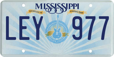 MS license plate LEY977