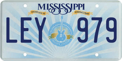 MS license plate LEY979