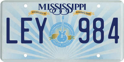 MS license plate LEY984