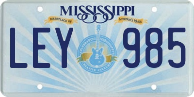 MS license plate LEY985