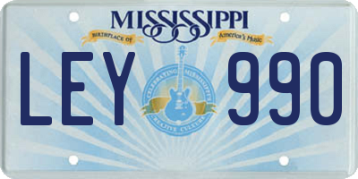 MS license plate LEY990