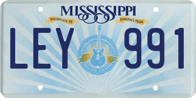 MS license plate LEY991