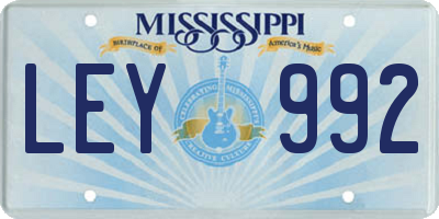 MS license plate LEY992
