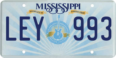 MS license plate LEY993