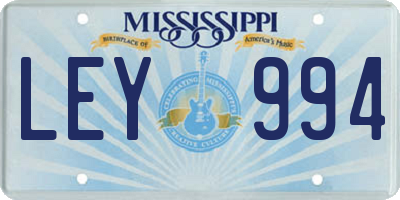 MS license plate LEY994