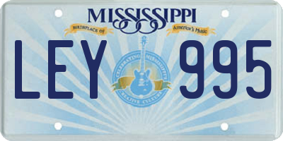 MS license plate LEY995