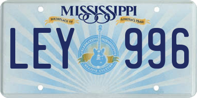 MS license plate LEY996