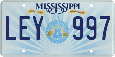 MS license plate LEY997
