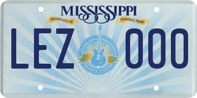 MS license plate LEZ000