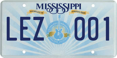 MS license plate LEZ001