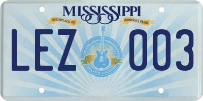 MS license plate LEZ003