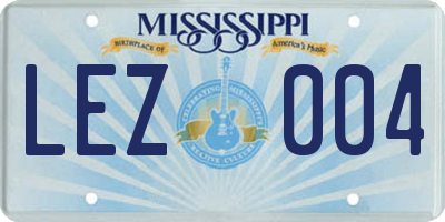 MS license plate LEZ004