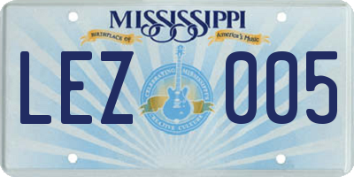 MS license plate LEZ005