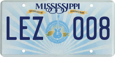 MS license plate LEZ008