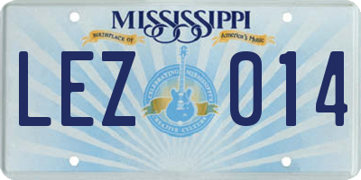 MS license plate LEZ014