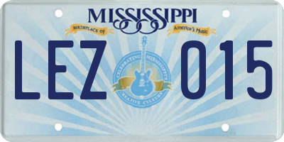 MS license plate LEZ015