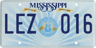 MS license plate LEZ016