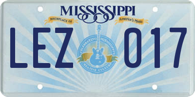 MS license plate LEZ017