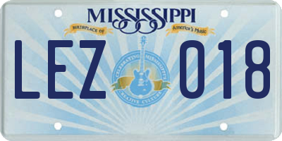 MS license plate LEZ018