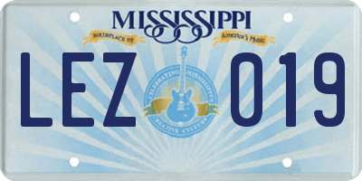 MS license plate LEZ019