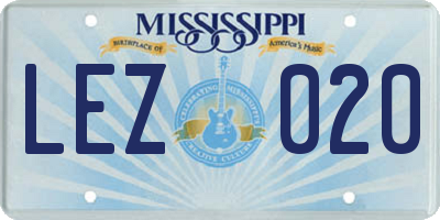 MS license plate LEZ020