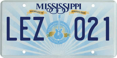 MS license plate LEZ021