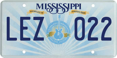 MS license plate LEZ022