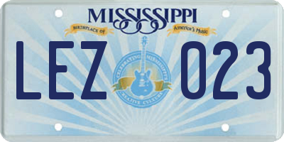 MS license plate LEZ023