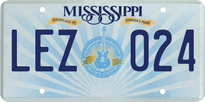 MS license plate LEZ024