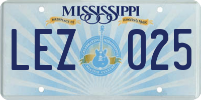 MS license plate LEZ025