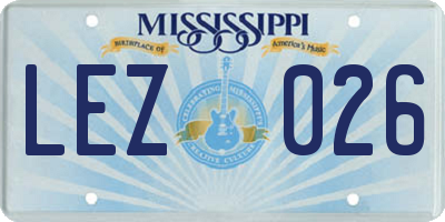 MS license plate LEZ026