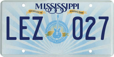 MS license plate LEZ027