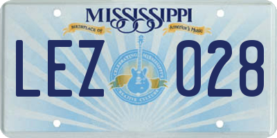 MS license plate LEZ028