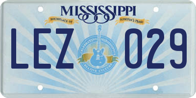 MS license plate LEZ029