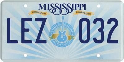 MS license plate LEZ032