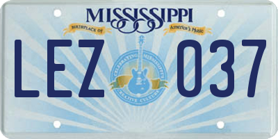 MS license plate LEZ037